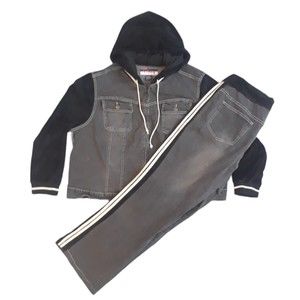 Muah Jeans Women's Hooded Jacket Size 2X and Black Denim Jean Size 18 Set